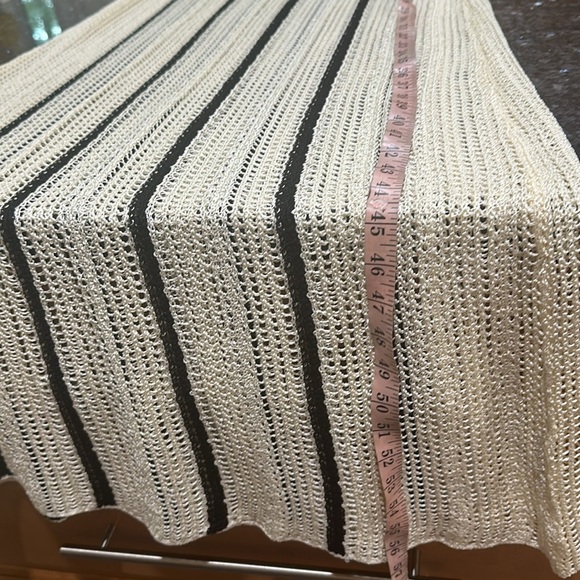 Elegant Cream and Black Striped Maxi Dress - Picture 5 of 7